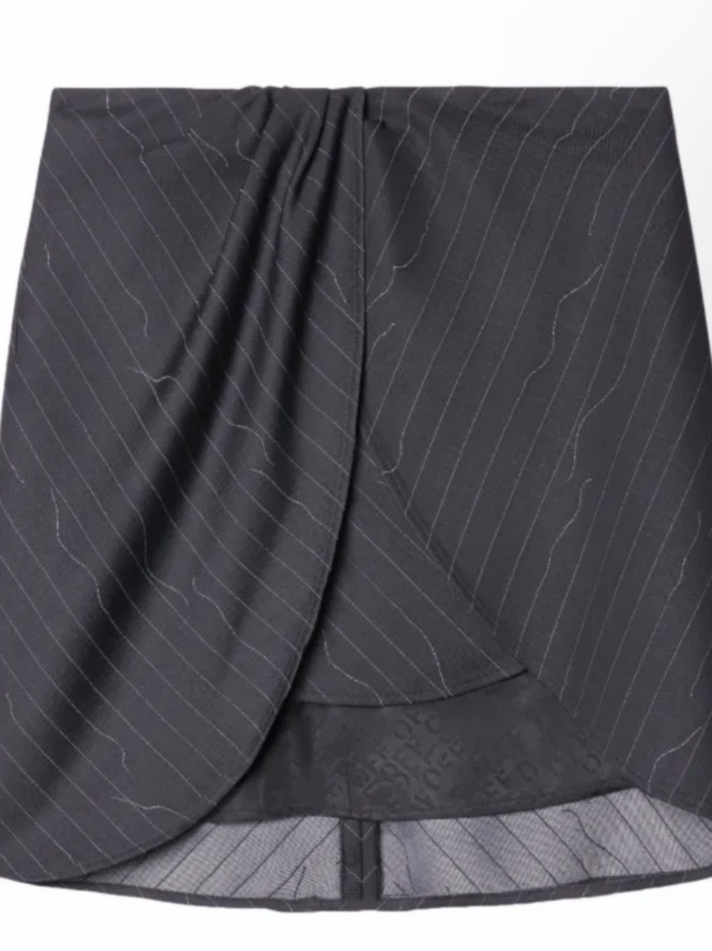 Authentic Off-White Brand Draped Pinstripe Miniskirt- size XS - NWT and COA